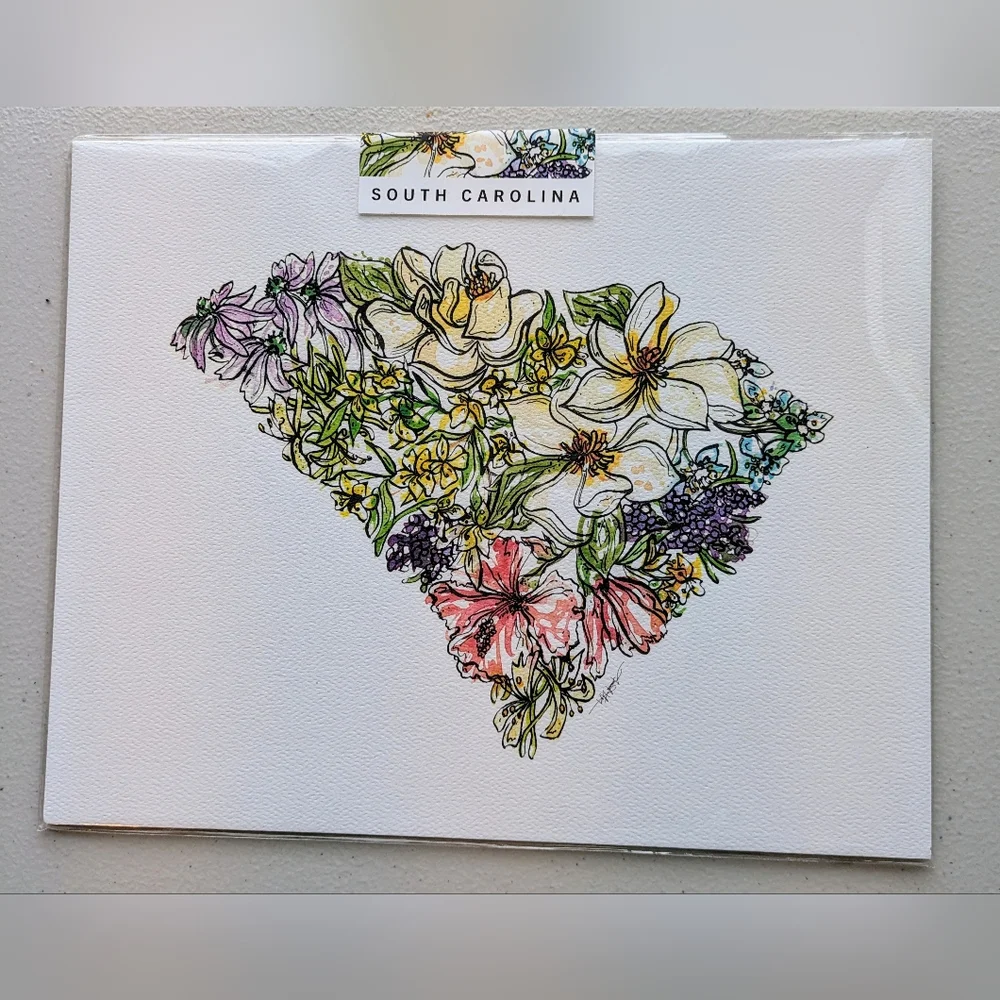 South Carolina State Flowers 8 X 10 Art Print
